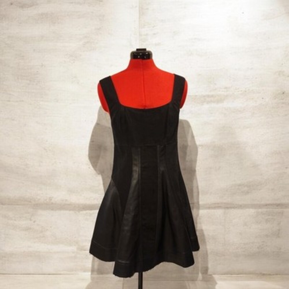 NWT Anthropologie Pilcro Black Square Neck Paneled Mini Dress Small